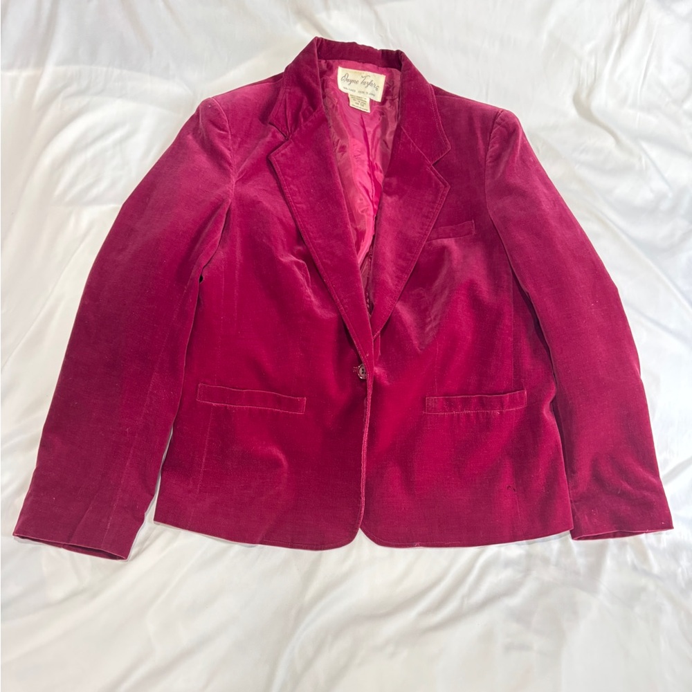 Vintage 80-90's Rich Soft Velvet Blazer  violet red Women's 
Size 14